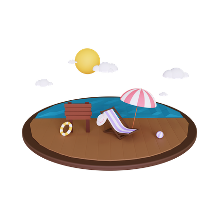 Summer Vacation  3D Illustration