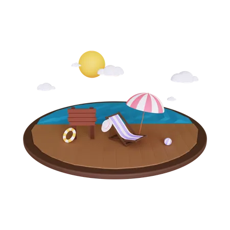 Summer Vacation  3D Illustration