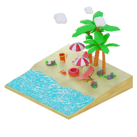 Summer Vacation  3D Illustration