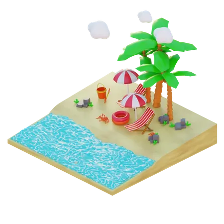 Summer Vacation  3D Illustration