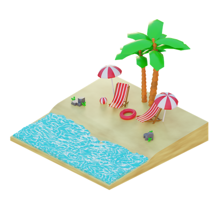 Summer Vacation  3D Illustration