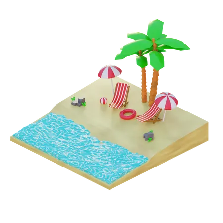 Summer Vacation  3D Illustration