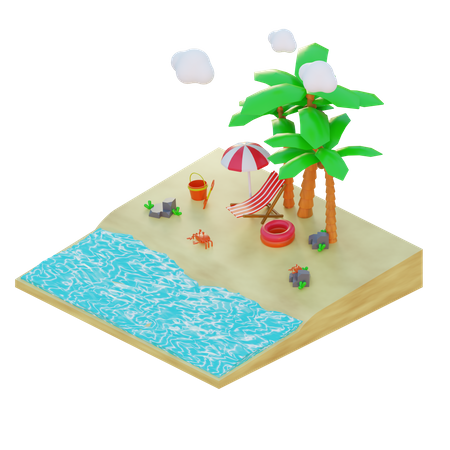 Summer Vacation  3D Illustration