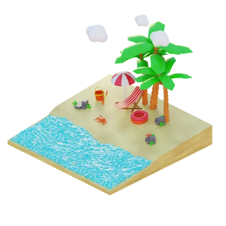 Summer Vacation  3D Illustration