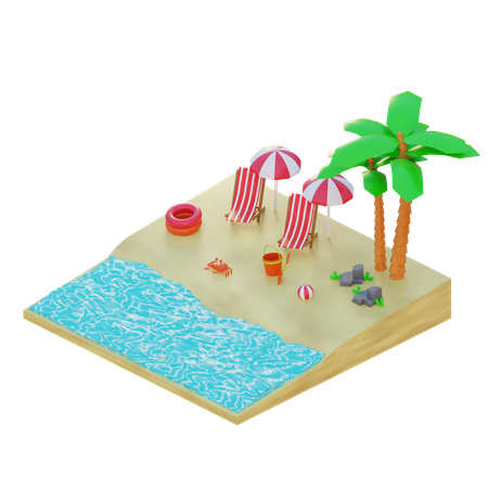 Summer Vacation  3D Illustration