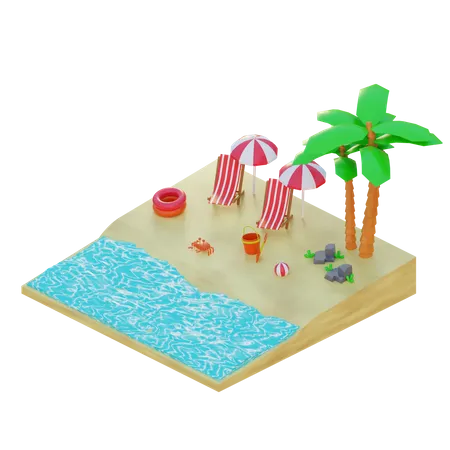 Summer Vacation  3D Illustration