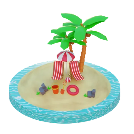 Summer Vacation  3D Illustration