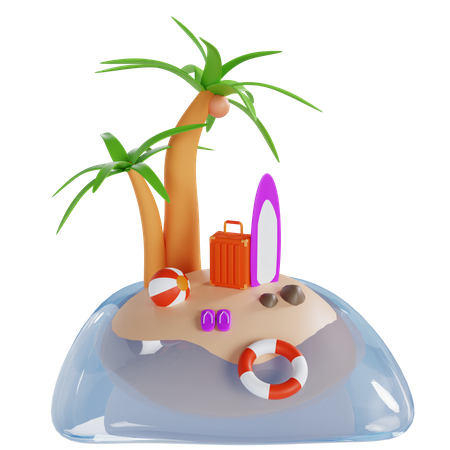 Summer Vacation  3D Illustration