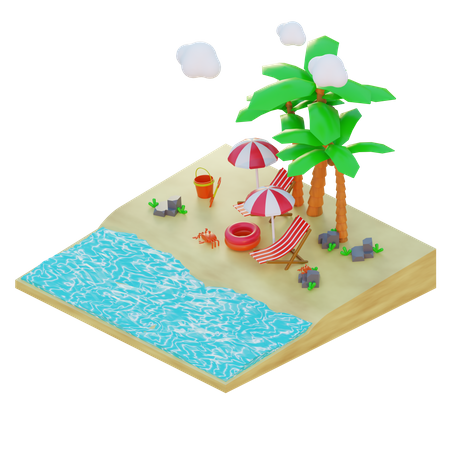 Summer Vacation 3D Illustration