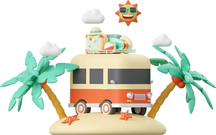 Summer Van  3D Illustration