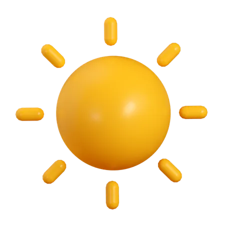Sun Icon Illustration In 3 D Design 3D Icon