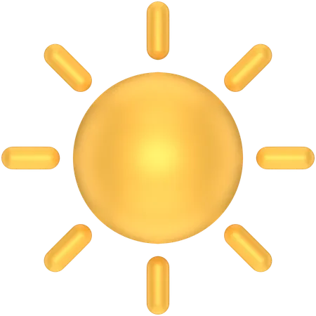 3 D Icon Of A Sun 3D Icon