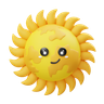 3d cute sun logo