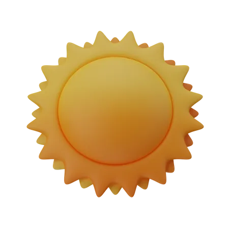 Burning Orange Sun 3D Icon