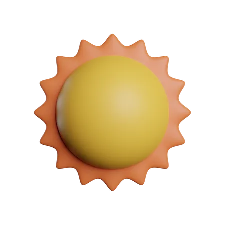 Yellow Sun Bright 3D Icon