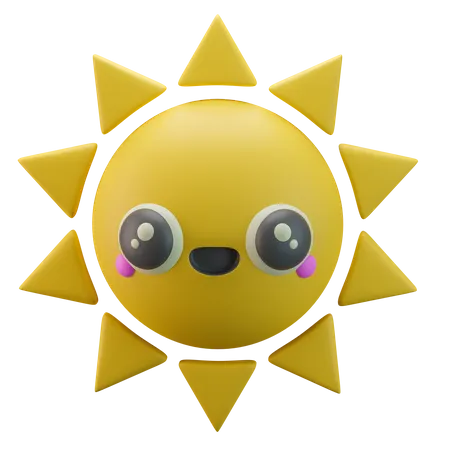 Smiling Sun 3 D Icon Illustration 3D Icon