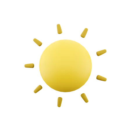 3 D Rendering Sun Icon 3 D Render Sunny Weather Icon Sun 3D Icon