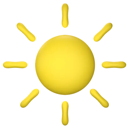 Sun With 3 D Design Style 3D Icon