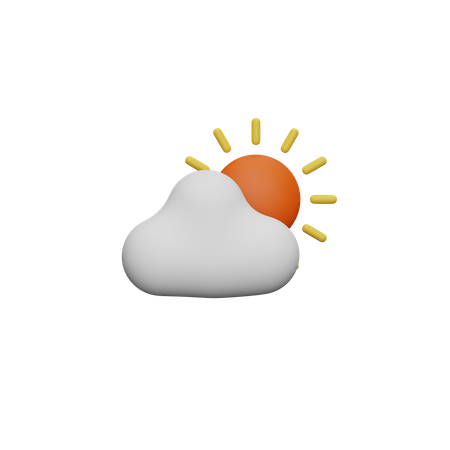 Sun And Cloud  3D Icon