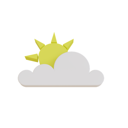 Sun And Cloud 3D Illustration