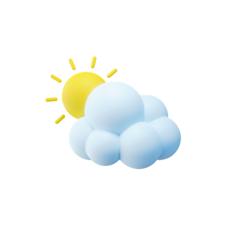 Sun And Cloud 3D Icon