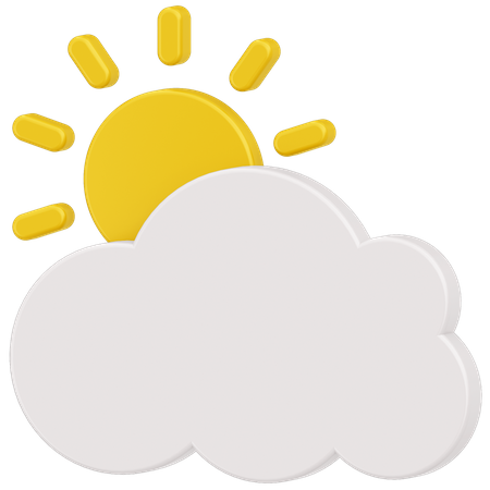 Sun and cloud  3D Icon