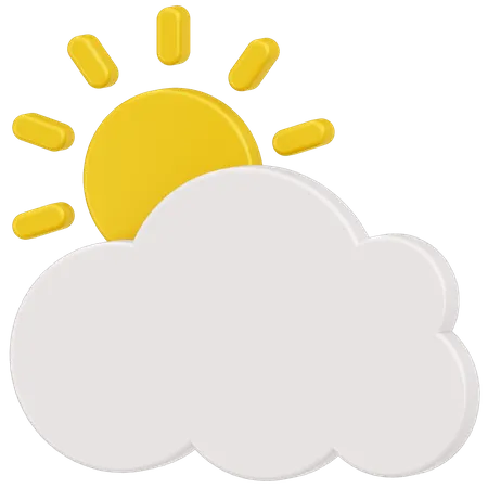 Sun and cloud  3D Icon