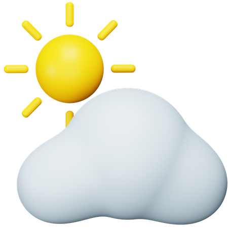 Sun and Cloud  3D Icon