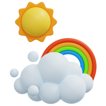 Sun And Rainbow  3D Icon