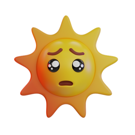 Sun Begging Emoji  3D Icon