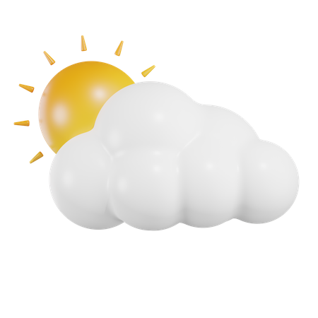 Sun Cloud  3D Icon