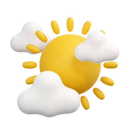 Sun cloudy  3D Icon