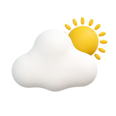 Sun cloudy  3D Icon