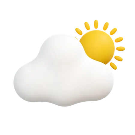 Sun cloudy  3D Icon