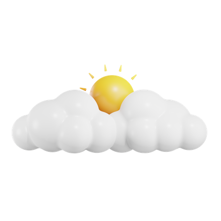 Sun Cloudy  3D Icon