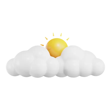 Sun Cloudy  3D Icon