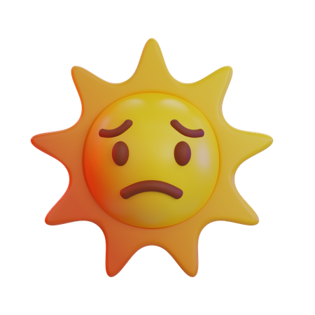 Sun Cry Emoji  3D Icon
