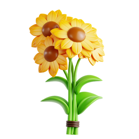 Sun Flower Bouquet  3D Icon