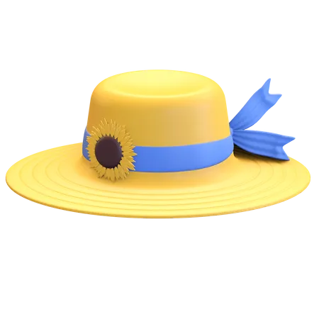 Sun flower hat icon  3D Illustration