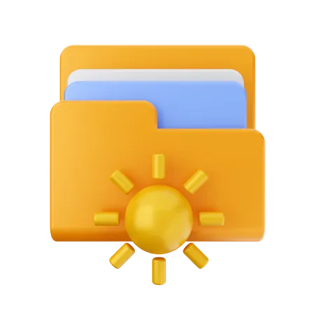 Sun Folder  3D Icon