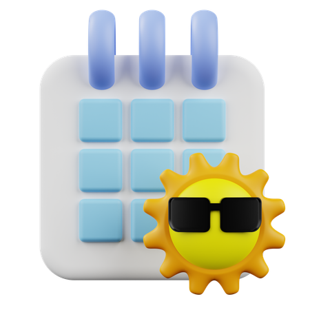 Sun Glasses Calendar  3D Icon