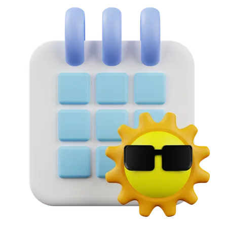 Sun Glasses Calendar  3D Icon