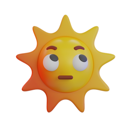 Sun Rolling Eyes Emoji  3D Icon