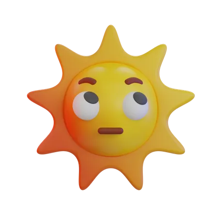Sun Rolling Eyes Emoji  3D Icon
