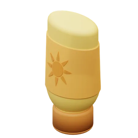 3 D Illustration Sun Protection Body Lotion 3D Icon