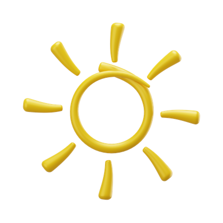 Sun Scribble  3D Icon