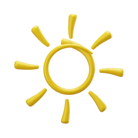 Sun Scribble  3D Icon