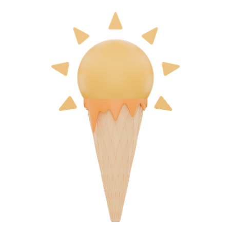 Sun Shaped Ice Cream  3D Icon