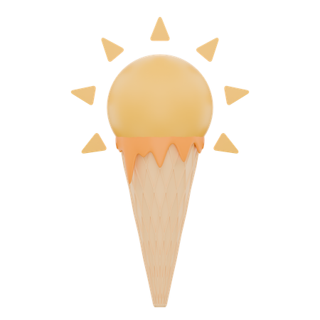 Sun Shaped Ice Cream  3D Icon