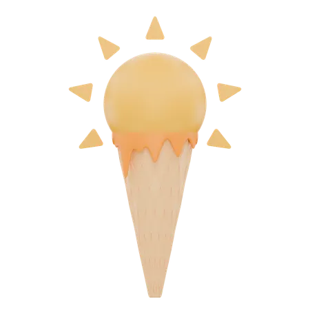 Sun Shaped Ice Cream  3D Icon